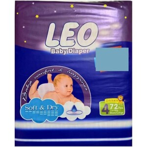 Leo Baby Diapers Mega Pack Large (72 Pcs)