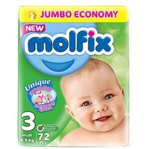 Molfix Diapers Jumbo Pack Midi (72 Pcs)