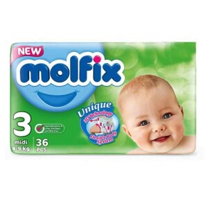 Molfix Diapers Twin Pack Midi (36 Pcs)