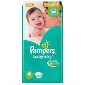 Pampers Baby Dry Diapers Large Size 4 (64 Pcs)