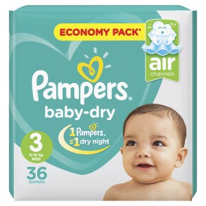 Pampers Baby Dry Diapers Medium Size 3 36&nbsp;(Pcs)